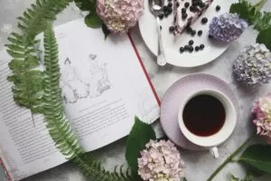 Every Pride and Prejudice Adaptation to Read, Watch, and Obsess Over Pride and Prejudice book with tea